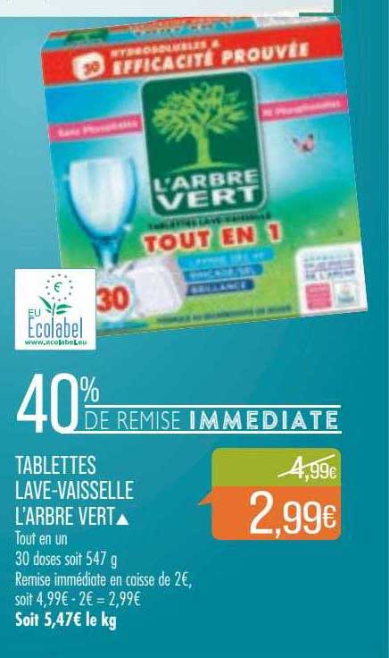 tablettes lave-vaisselle l'arbre vert