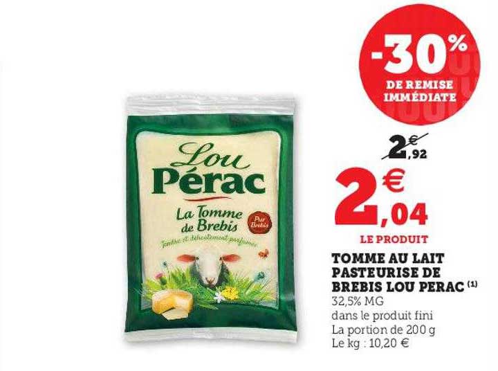 tomme au lait pasteurisé de brebis loup pérac