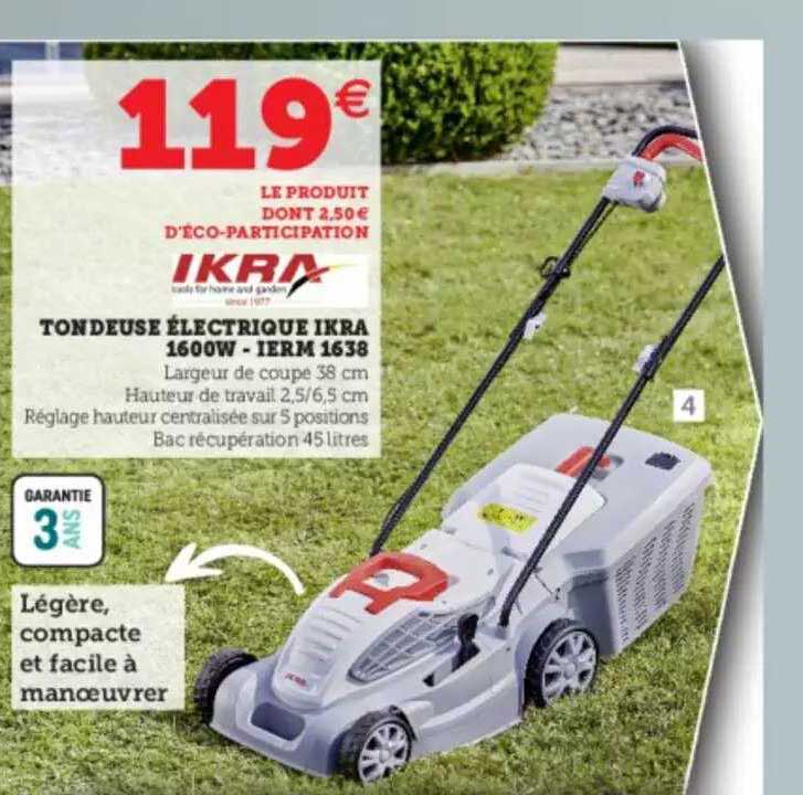 tondeuse électrique ikra 1600w - ierm 1638