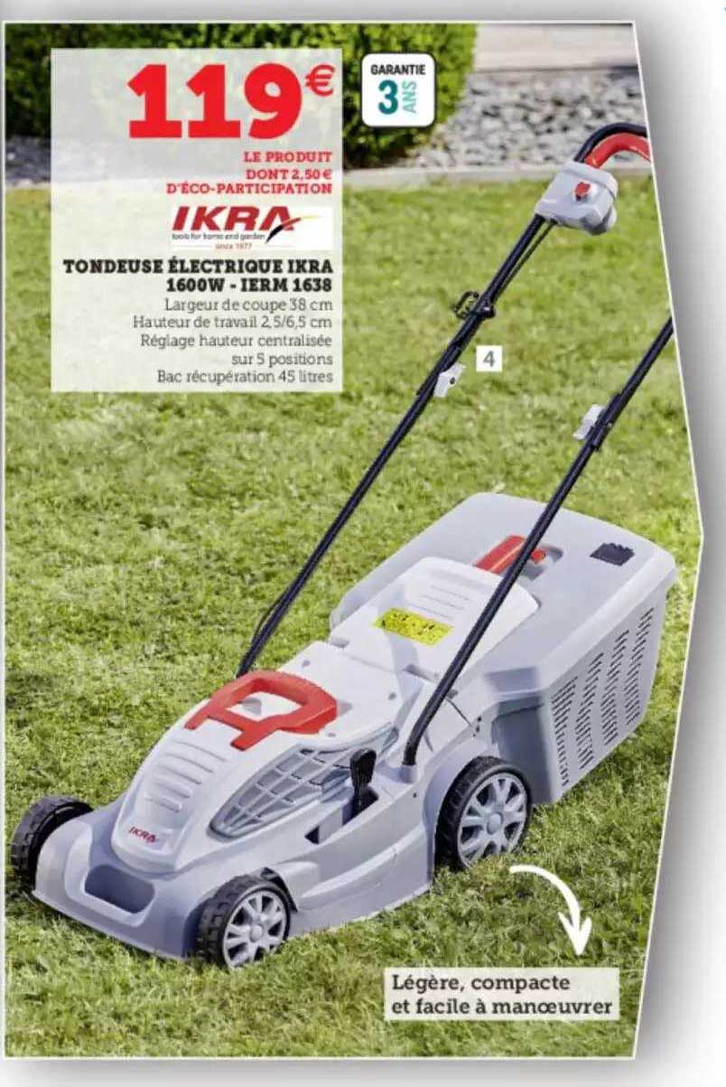 tondeuse électrique ikra 1600w - ierm 1638