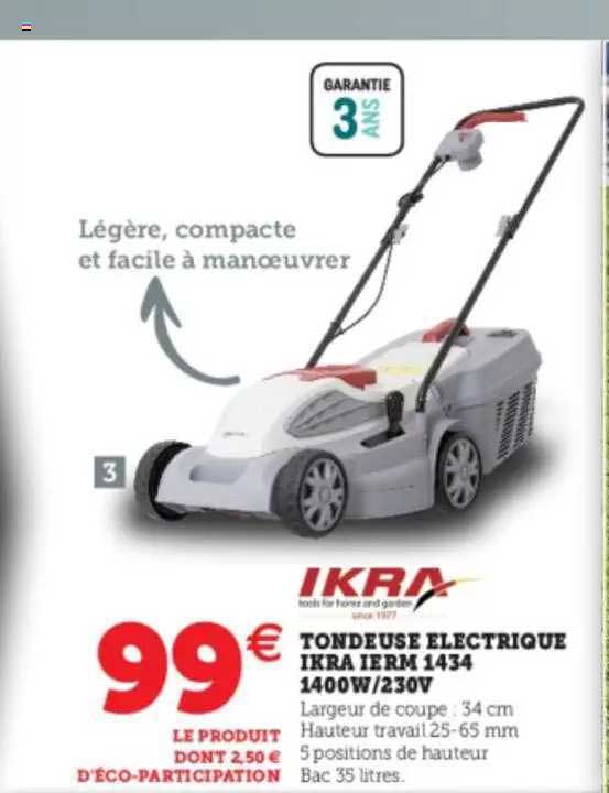 tondeuse électrique ikra ierm 1434 1400w - 230v