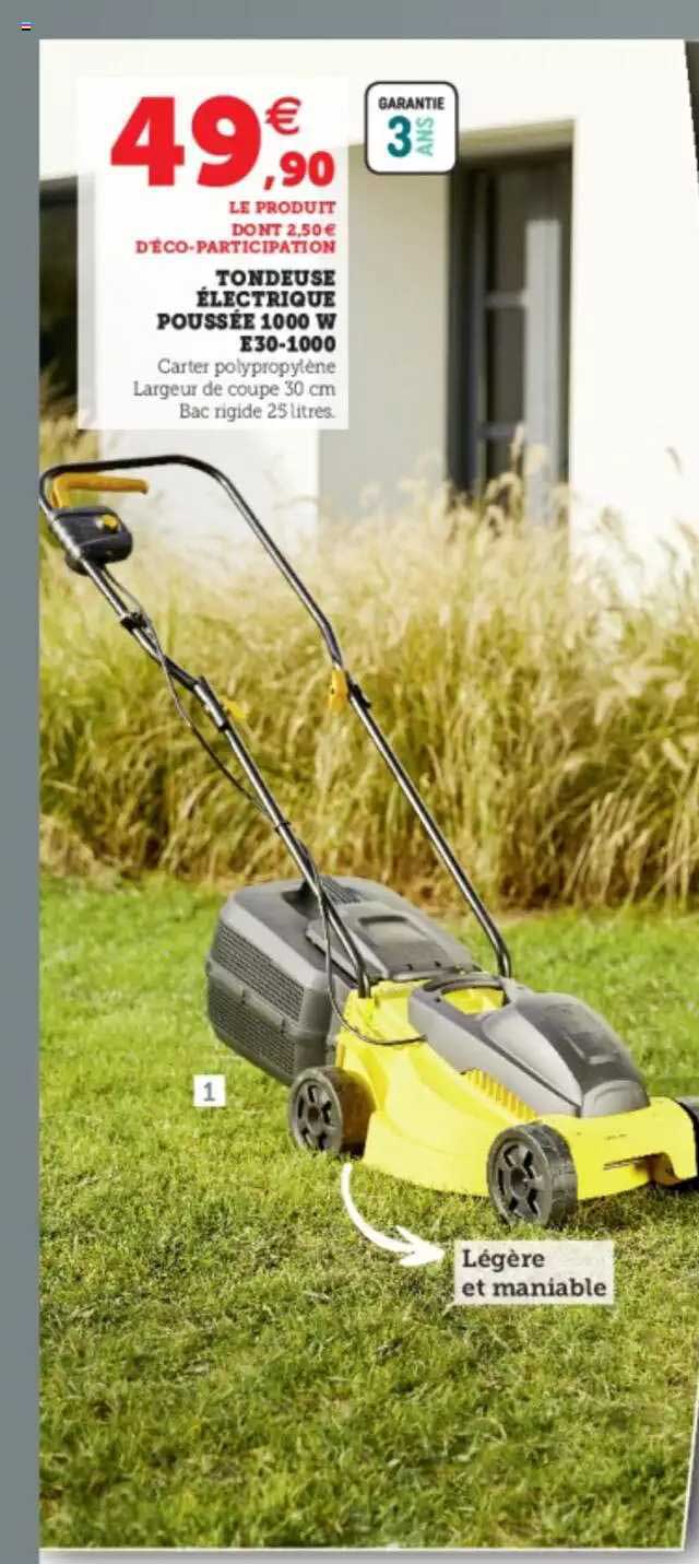 tondeuse électrique poussée 1000 w e30-1000