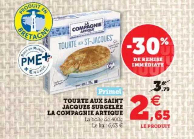 tourte aux saint jacques surgelée la compagnie artique