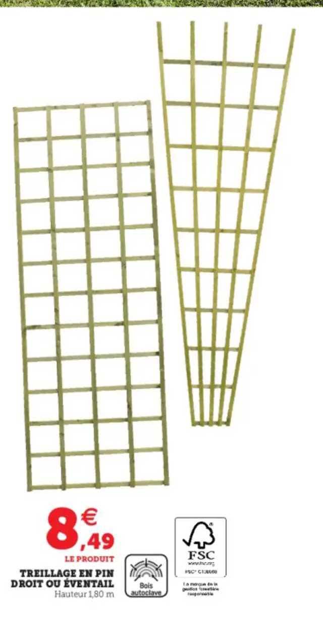 treillage en pin droit ou éventail