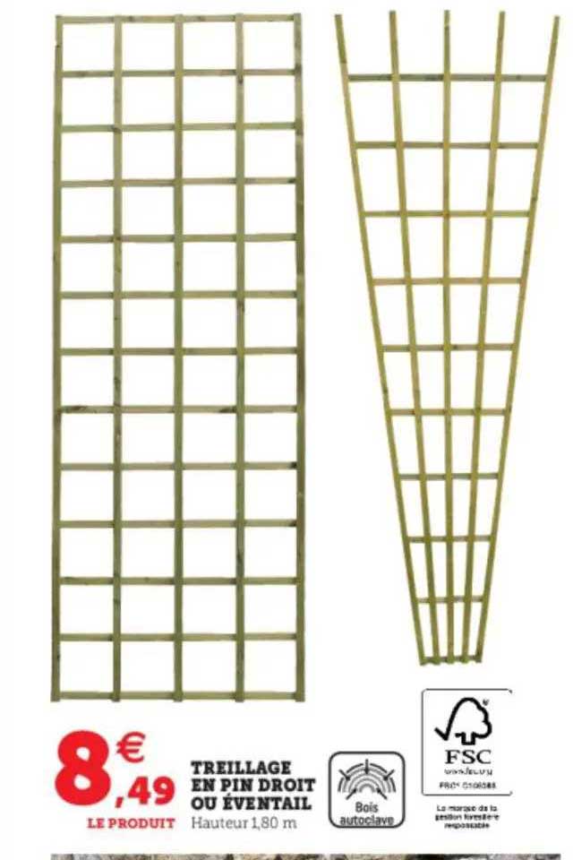 treillage en pin droit ou éventail