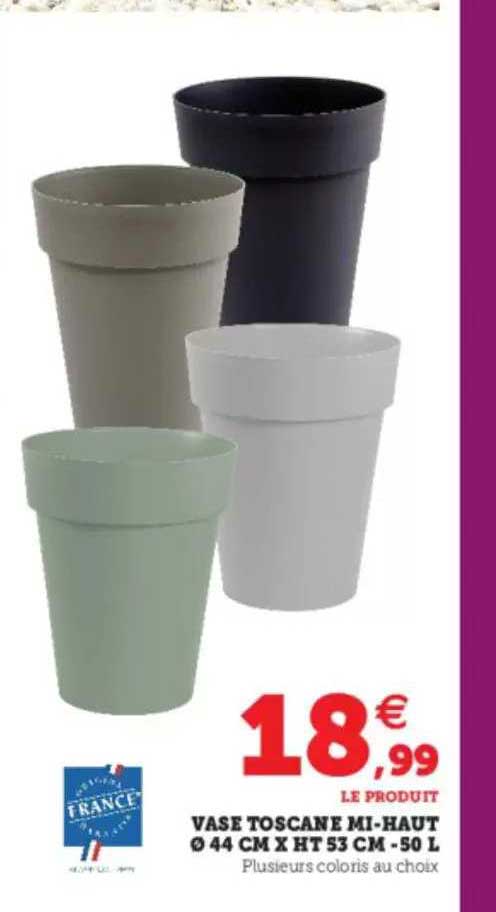 vase toscane mi-haut ø 44 cm x ht 53 cm - 50l