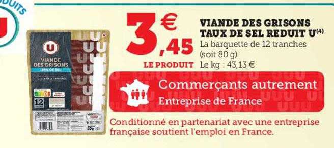 viande des grisons taux de sel réduit u
