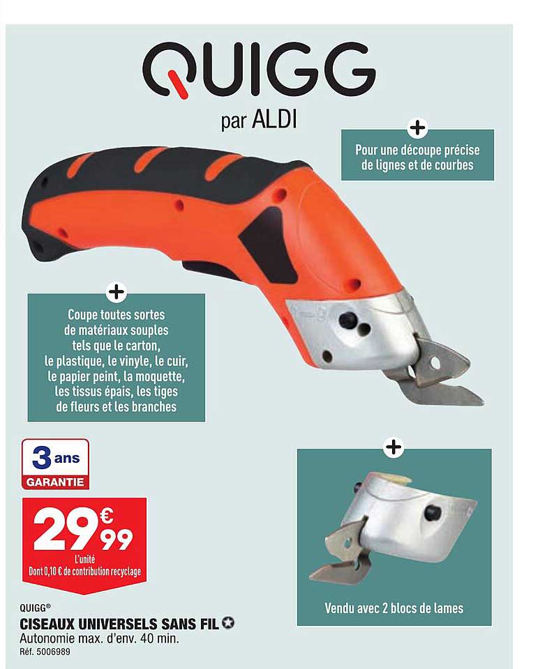 ciseaux universels sans fil quigg