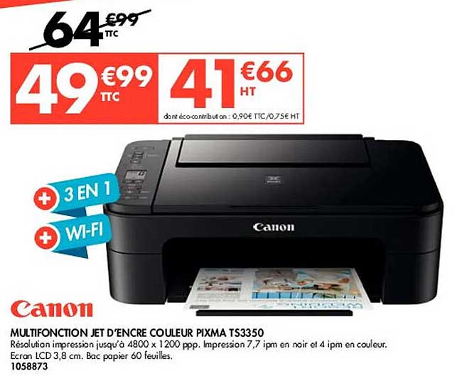 multifonction jet d'encre couleur pixma ts3350 canon