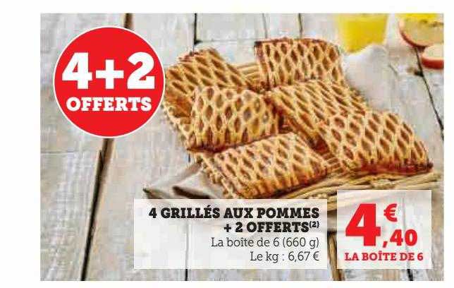 4 Grillés Aux Pommes + 2 Offerts
