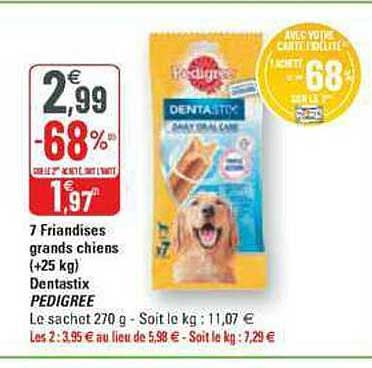 7 friandises grands chiens (+25 kg) dentastix pedigree