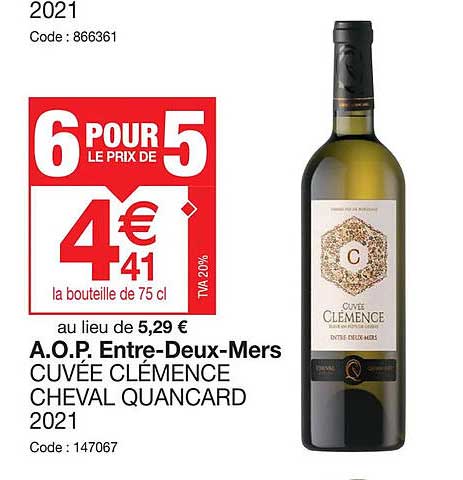 a.o.p. entre-deux-mers cuvée clémence cheval quancard 2021