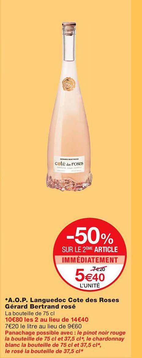 a.o.p. languedoc côte des roses gérard bertrand rosé