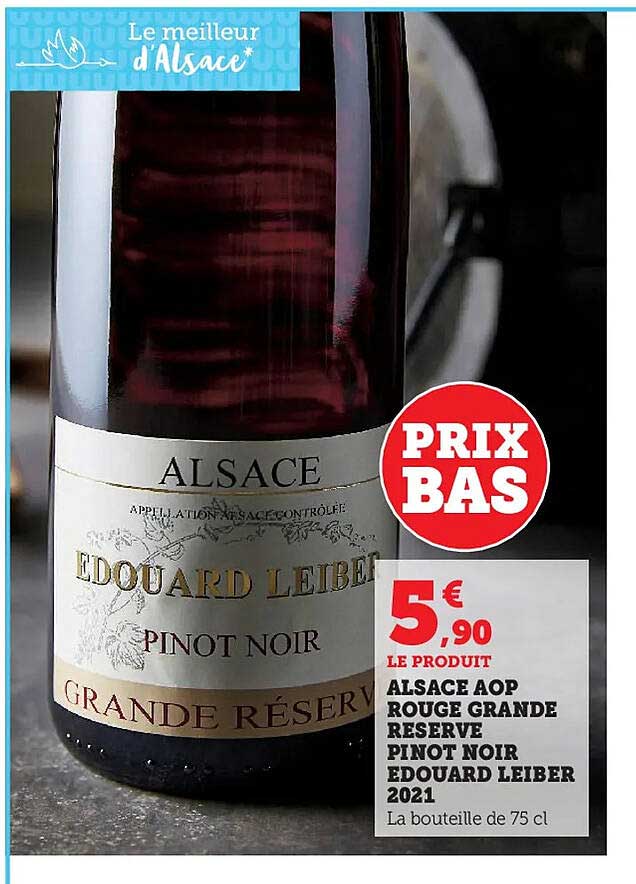 alsace aop rouge grande réserve pinot noir edouard leiber 2021