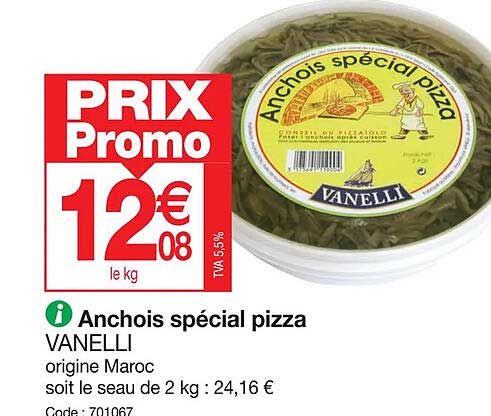 anchois spécial pizza vanelli