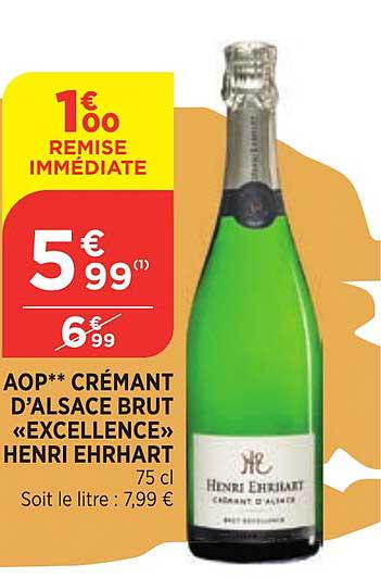 aop crémant d'alsace brut «excellence» henri ehrhart