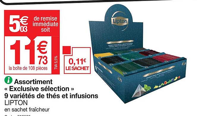 Assortiment «exclusive Sélection» 9 Variétés De Thés Et Infusions Lipton