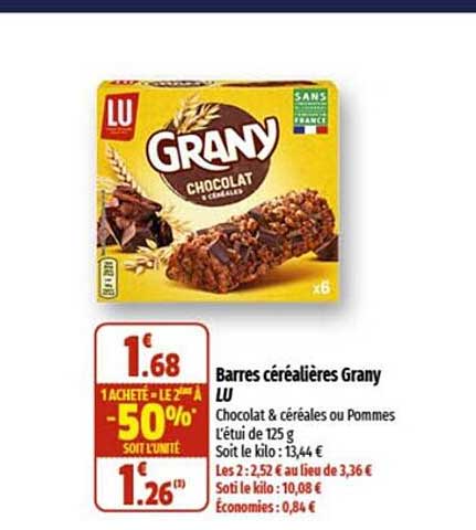 barres céréalière grany lu