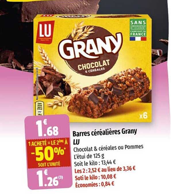 barres céréalières grany lu
