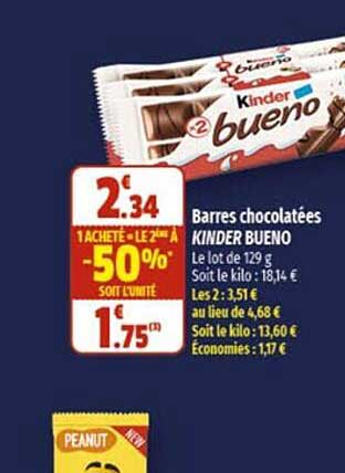 Barres Chocolatées Kinder Bueno