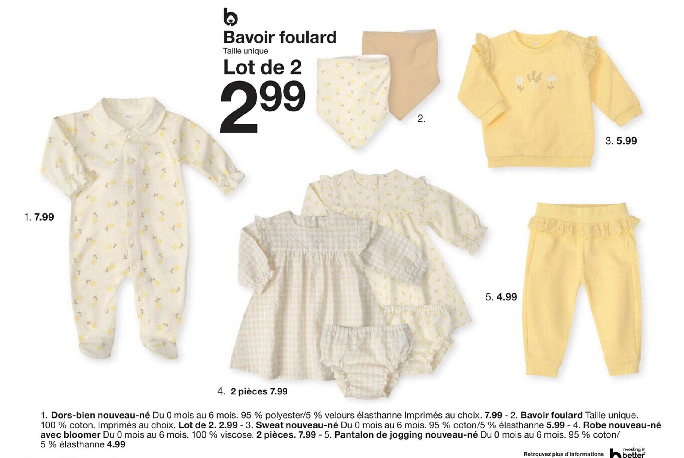 bavoir foulard, dors-bien nouveau-né, bavoir foulard, sweat nouveau-né, robe nouveau-né avec bloomer, pantalon de jogging nouveau-né