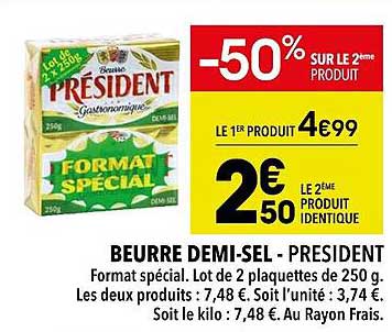 beurre demi-sel - président