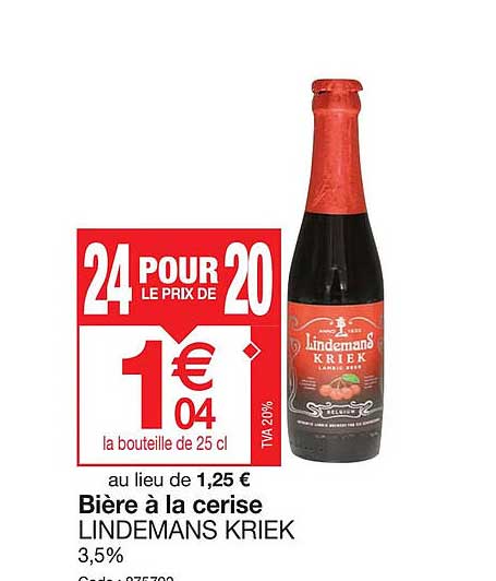 bière à la cerise lindemans kriek