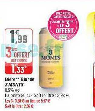bière blonde 3 monts