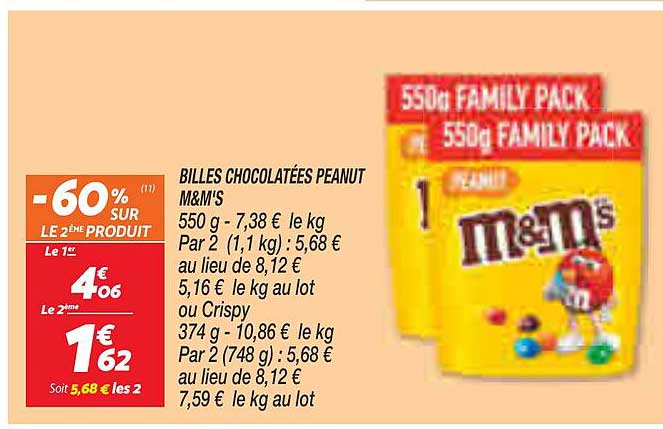 Billes Chocolatées Peanut M&m's