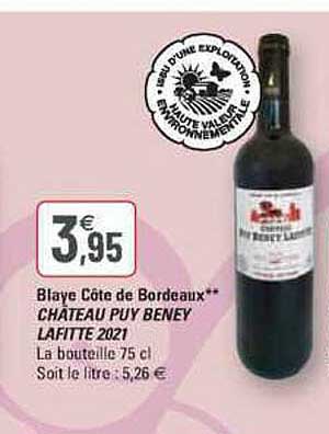 blaye côte de bordeaux château puy beney lafitte 2021