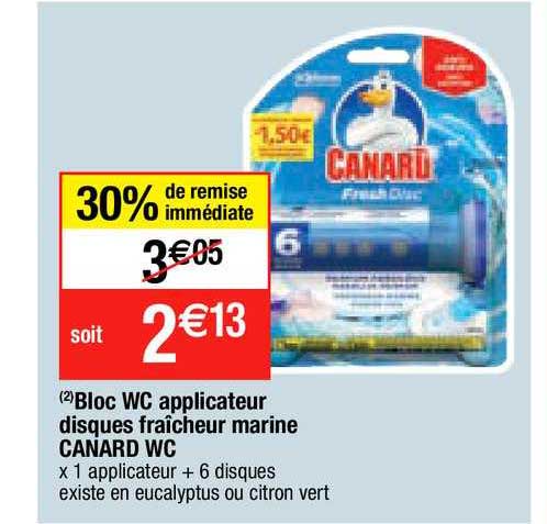 bloc wc applicateur disques fraîcheur marine canard wc