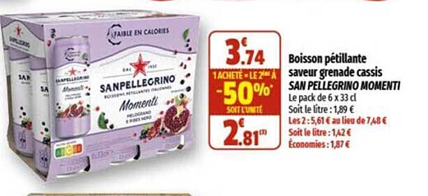 boisson pétillante saveur grenade cassis san pellegrino momenti