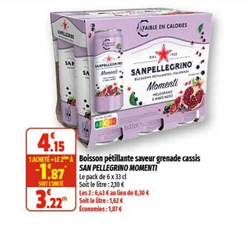 Boisson Pétillante Saveur Grenade Cassis San Pellegrino Momenti