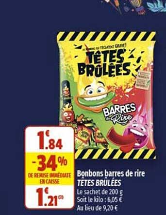 Bonbons Barres De Rire Têtes Brulées