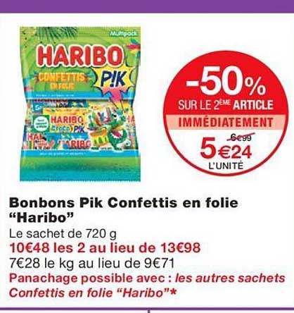 Bonbons Pik Confettis En Folie "haribo"