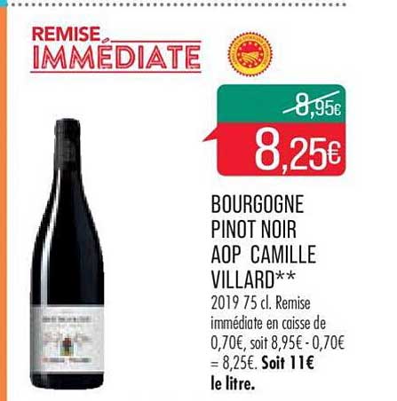 bourgogne pinot noir aop camille villard