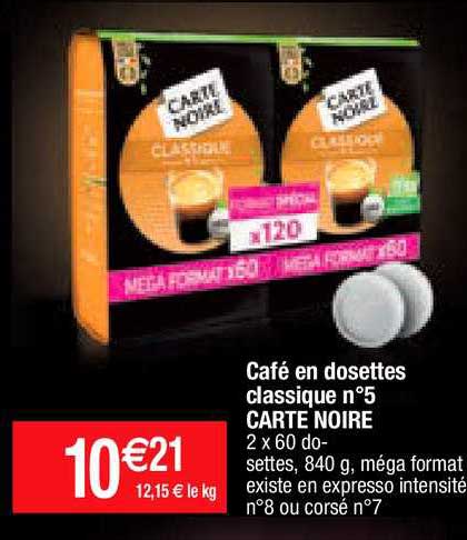 Café En Dosettes Classique N°5 Carte Noire