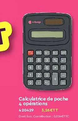 calculatrice de poche 4 opérations