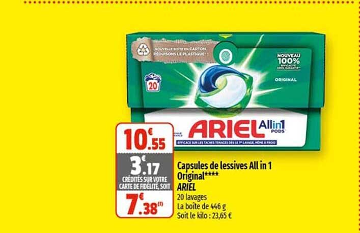 capsules de lessives all in 1 original ariel