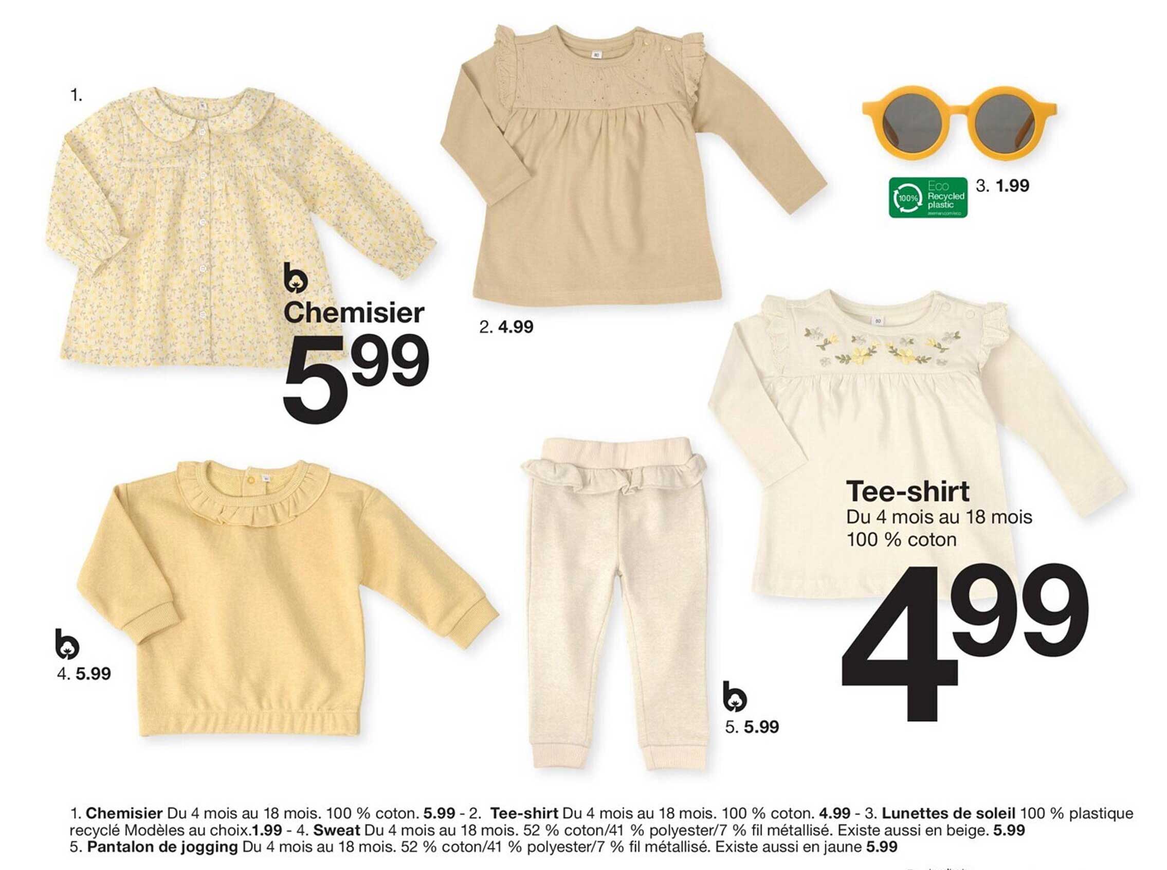 chemisier, tee-shirt, lunettes de soleil, sweat, pantalon de jogging