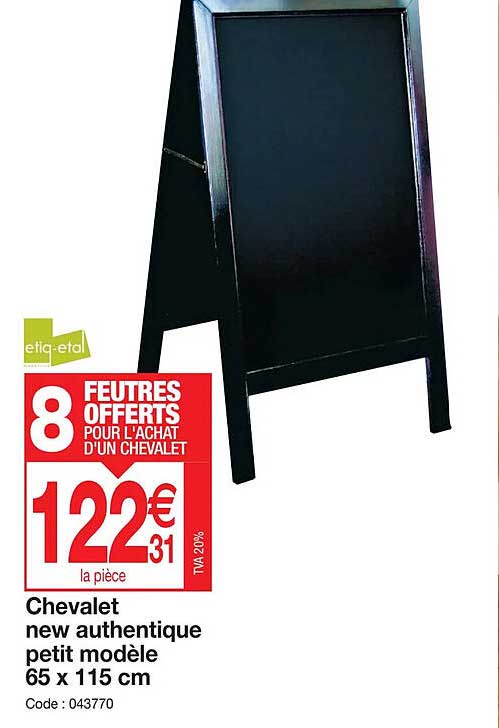 chevalet new authentique petit modèle 65 x 115 cm etiq-etal