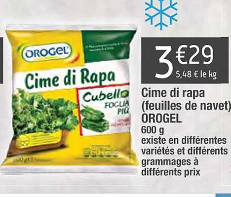 cime de rapa (feuilles de navet) orogel