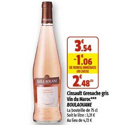 Cinsault Grenache Gris Vin Du Maroc Boulaouane