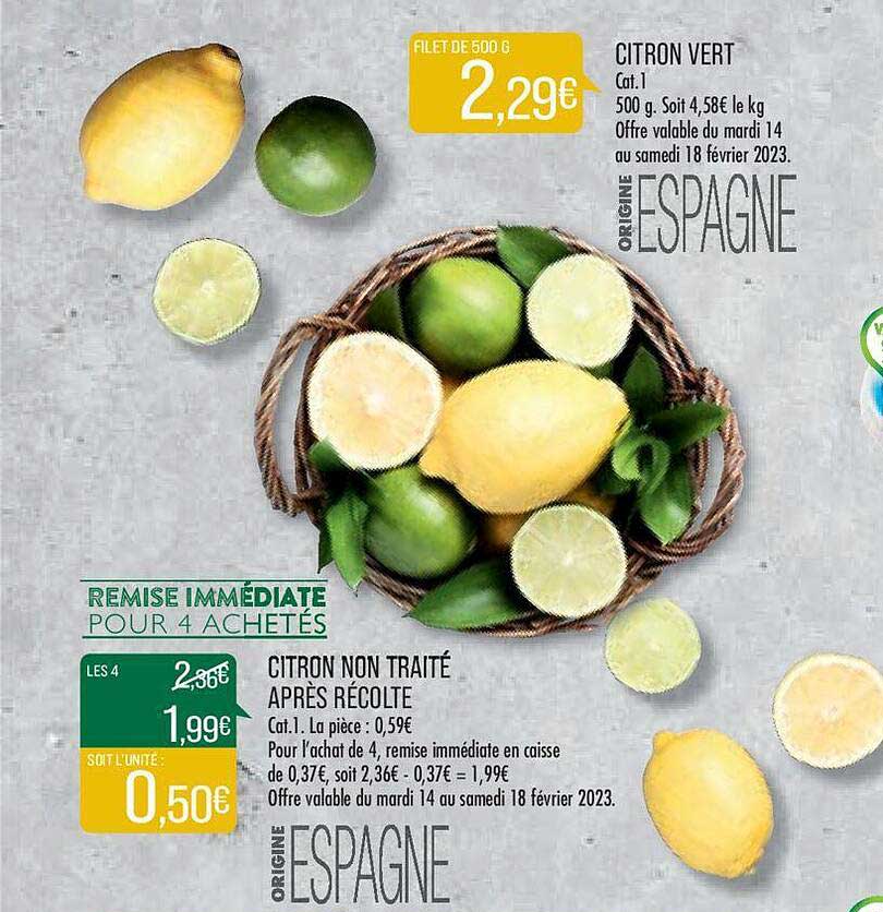 citron vert, citron non traité après récolte