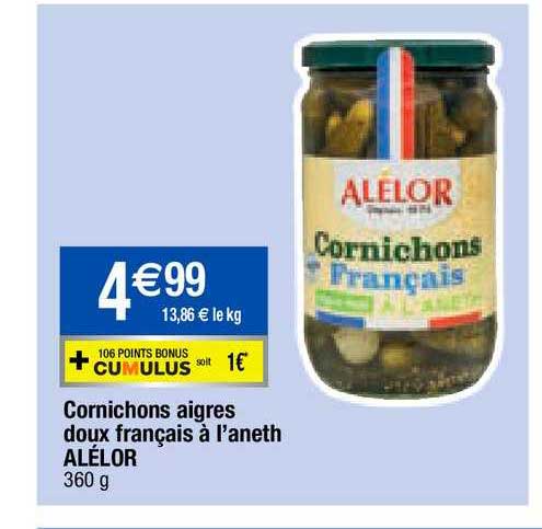 Cornichons Aigres Doux Français à L'aneth Alélor