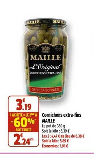cornichons extra-fins maille