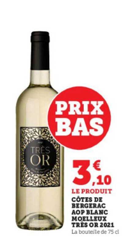 côtes de bergerac aop blanc moelleux très or 2021