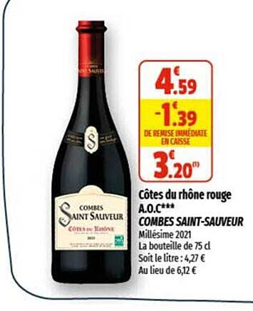 côtes du rhône rouge a.o.c. combes saint-sauveur