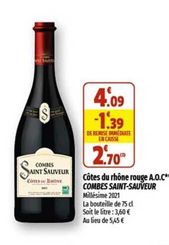 côtes du rhône rouge a.o.c. combes saint-sauveur