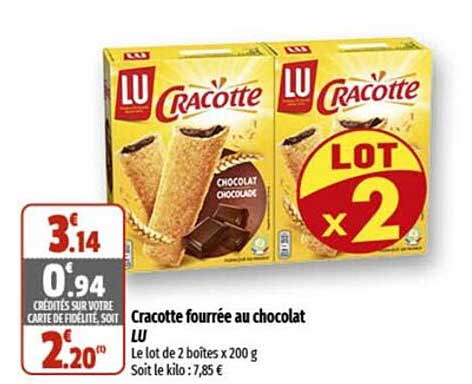 Cracotte Fourrée Au Chocolat Lu